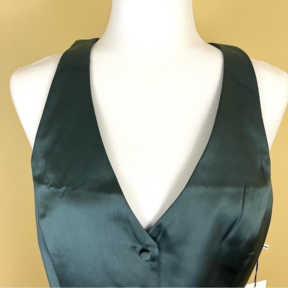Nwt Jason Wu Sage Green Satin 4 Button Cropped Se… - image 5